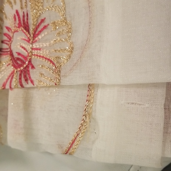 Sally Bath Collection Selena 13 PC Set; Shower Curtain  12 Metal Roller Hooks - Picture 6 of 8